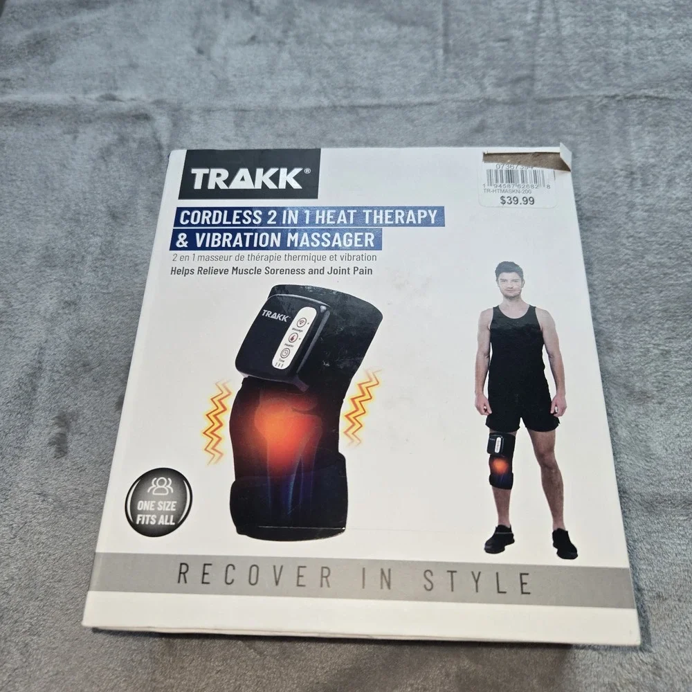 New! TRAKK Cordless 2 In 1 Heat Therapy and Vibration Massager,  Black One Size